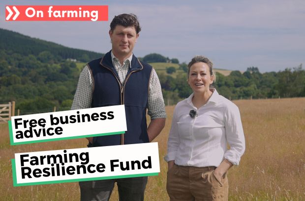 Sarah and Byron Odell stand in a field on their Shropshire pig farm